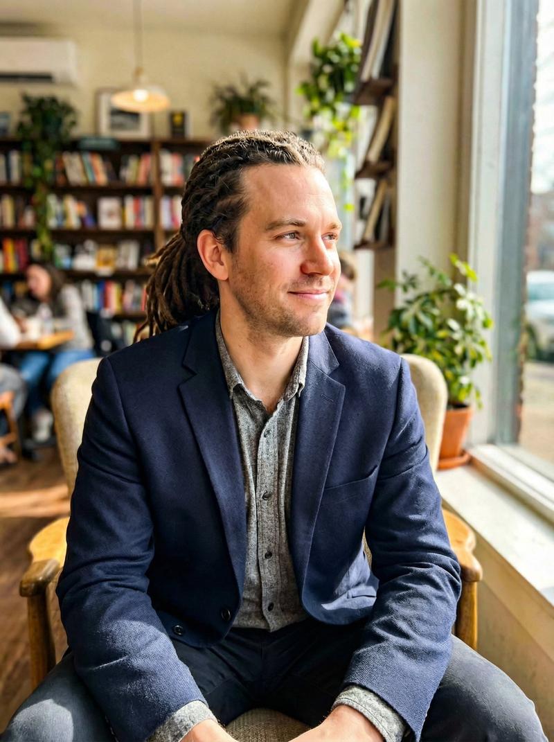 Mixed race man with dreadlocks