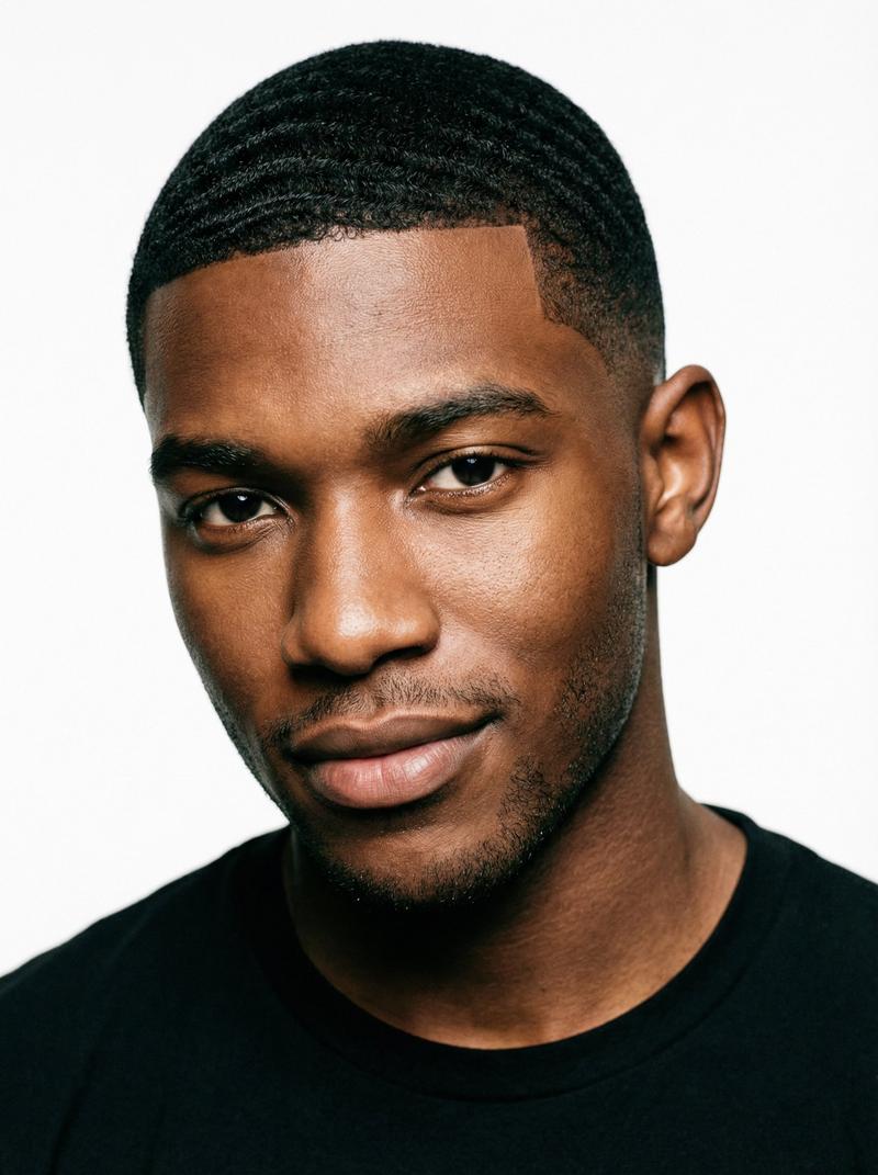 Black man with waves haircut